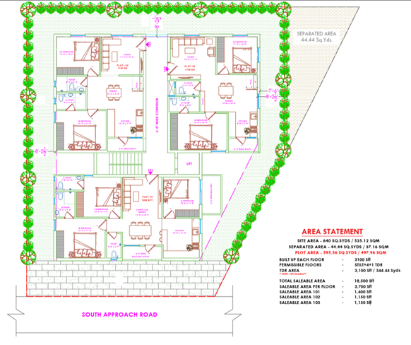 2 BHK Floor Plan